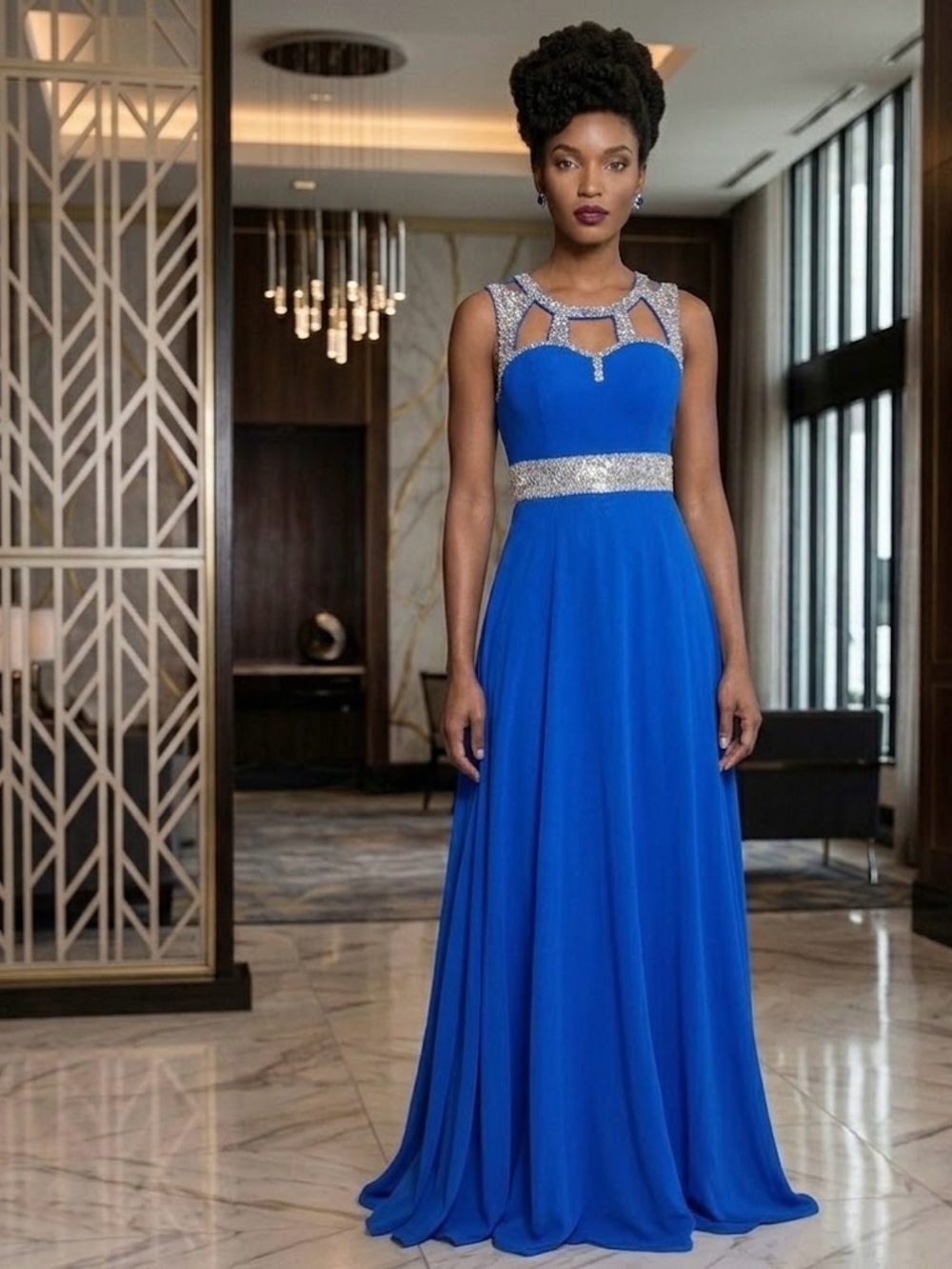 #119 Royal Blue Event Gown Size Large NWT